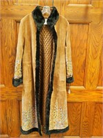 Margaret Godfrey full-length suede coat with