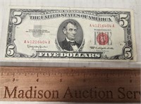 Red Seal 5 Dollar Bill