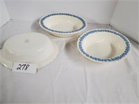 White Wedgewood serving dishes 9 1/2 inches
