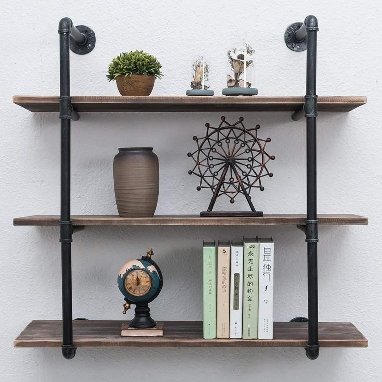 Industrial Pipe Shelf 3 Tier Ladder Shelves