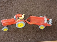 1950'S DINKY TOY- MASSEY HARRIS TRACTOR W/ MANURE