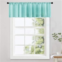 Aqua Blue Sheer Valance Curtain 16 inches Long Liv