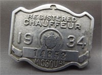 1934 Missouri Chauffer badge.