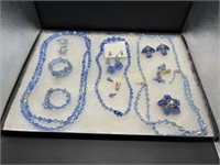 BRIGHT BLUE COLORED BEADED JEWELRY