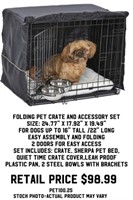 Folding Pet Crate and Accessory Set