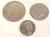 1976 D Eisenhower, Kennedy, Washington Coins