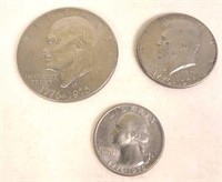 1976 D Eisenhower, Kennedy, Washington Coins