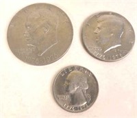 1976 Eisenhower, Kennedy, Washington Coins