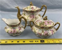 Limoges Coronet Handpainted Tea Set
