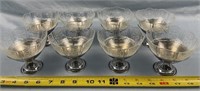 Depression Glass Sherbet Cups with Metal Bases