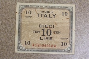 Italy Military 5 Lire Note