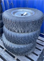 (4) LT245/75R16 Studded Tires on 6-Hole Steel Rim