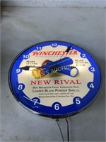 METAL WINCHESTER NEW RIVAL GLASS FRONT CLOCK