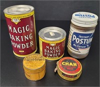 5 Vtg Advertising Tins (Assorted Products)