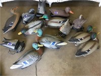 13 plastic duck decoys