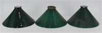 3 Green Glass Lamp Shades