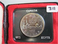 1972 Silver Canadian One Dollar with Case