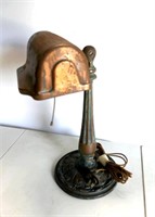 Antique Bronze & Copper Desk Lamp
