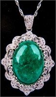 Jewelry Sterling Silver Emerald Sapphire Necklace