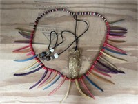 Bag of Wood Beaded Native American Necklaces
