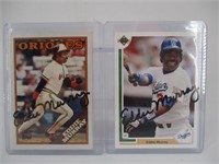 (2) Eddie Murray Autographed Cards