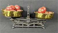 Antique Cast Iron Scale & Brass Bowls