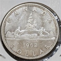 1962 Canadian Silver $1 Dollar Coin