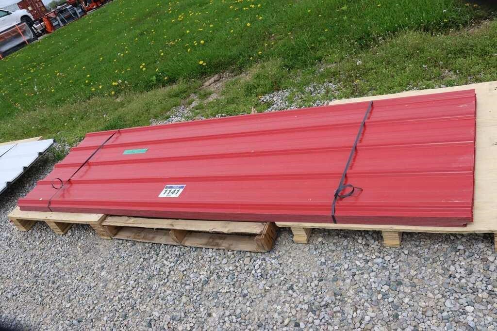 95 SHEETS UNUSED RED STEEL SIDING ROOFING