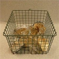 Various Stones in Wire Basket
