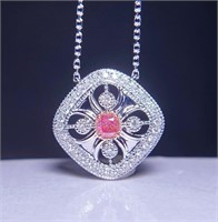 18Kt Gold Natural Pink Diamond Necklace