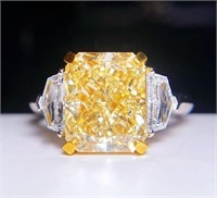 5ct Natural Yellow Diamond 18Kt Gold Ring