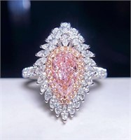 0.95ct Natural Pink Diamond 18Kt Gold Ring