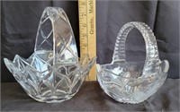 Vtg Mikasa Crystal Glass Baskets