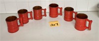 Frankoma Flame Red Coffee Cups