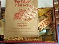 CIGAR BOX OF TOP VALUE STAMPS VINTAGE