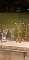 Crystal lot
Vases 4.5", candle holders 6.25"