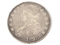 1828 Bust Half Dollar, Square Base 2, Small 8