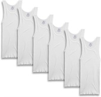 Fruit of the Loom Mens 6PK White A-Shirt, Size