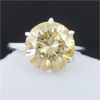 APPR $4300 Moissanite Ring 4.75 Ct 925 Silver