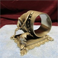 Figural Silver plate Napkin ring. Flower.