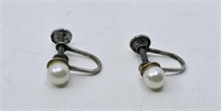 Antique Earrings whit pearl Sterling Silver