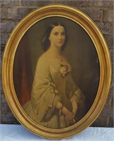 FRAMED PORTRAIT OF YOUNG LADY