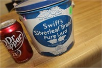 VINTAGE SWIFT'S PURE SILVER LEAF LARD TIN WITH LID