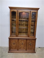 Lighted China Cabinet w/ Glass Inserts