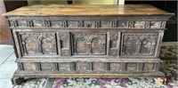 French Gothic Revival Mixed Hardwood Coffer