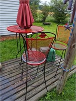 Metal Bar Height Outdoor Table & (2) Chairs