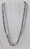 66" Long Faceted Crystal Beaded Necklace Strand