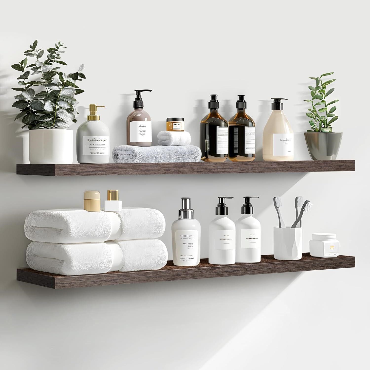 LaVie 36 Floating Shelves  Rustic Brown