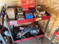 Rolling Shop Cart W/   Auto Parts & Misc.