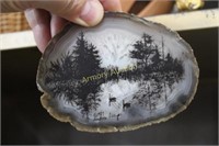 1989 SIGNED ANDREA MEYER PAINTED GEODE SLICE